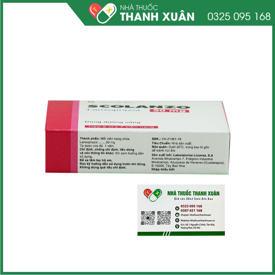Scolanzo 30mg giúp giảm tiết acid dạ dày, điều trị viêm loét dạ dày - tá tràng và trào ngược dạ dày